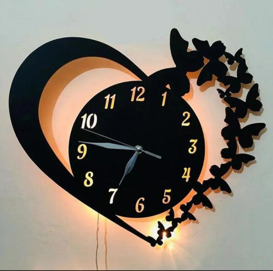 Analog Wall Clock With Light - Hamda.Store