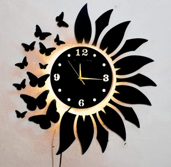 Analog Wall Clock With Light - Hamda.Store