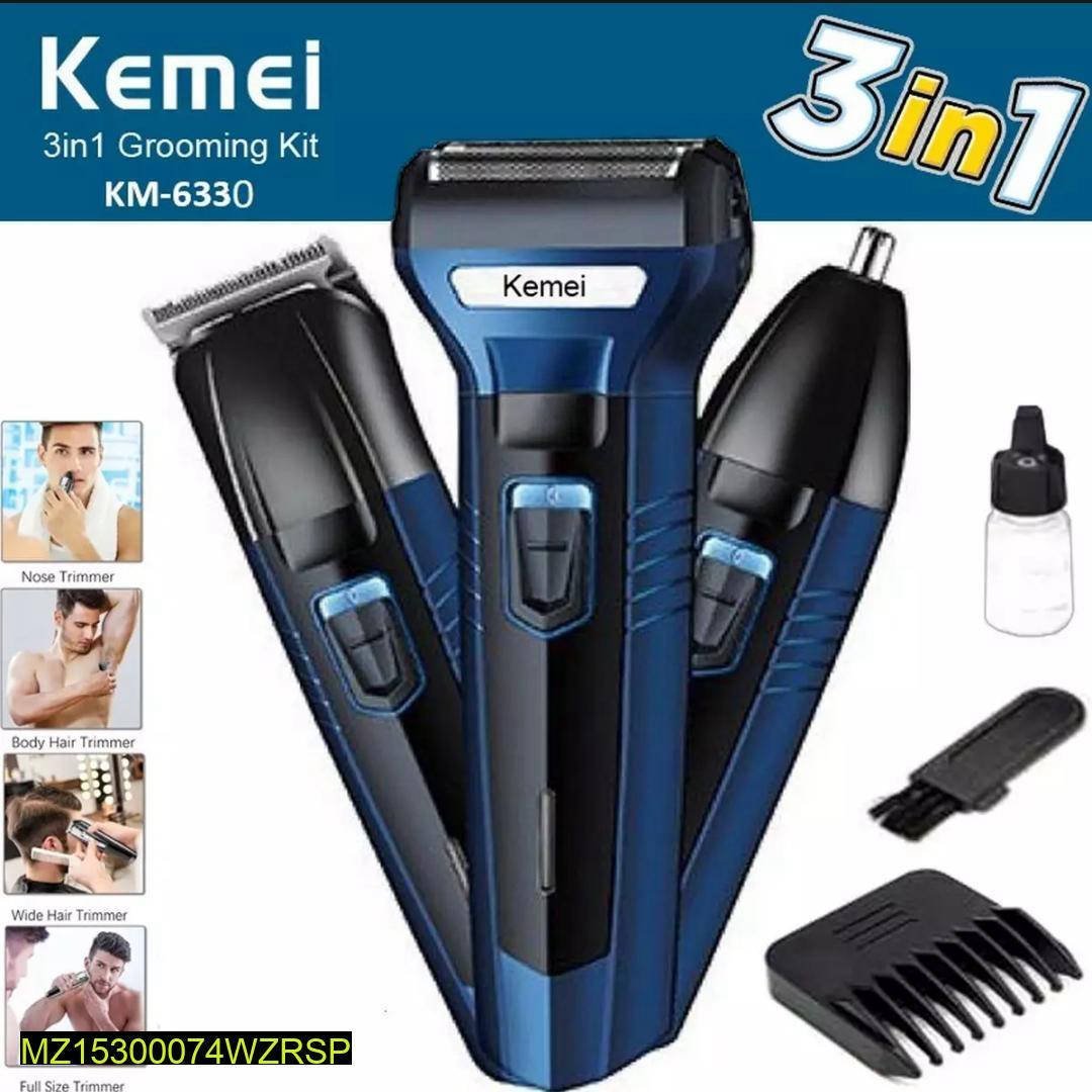 KEMEI 3 In 1 Rechargeable Electric Men,s Shaver - Hamda.Store